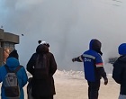 В Ленинском районе снова порвало трубу с горячей водой